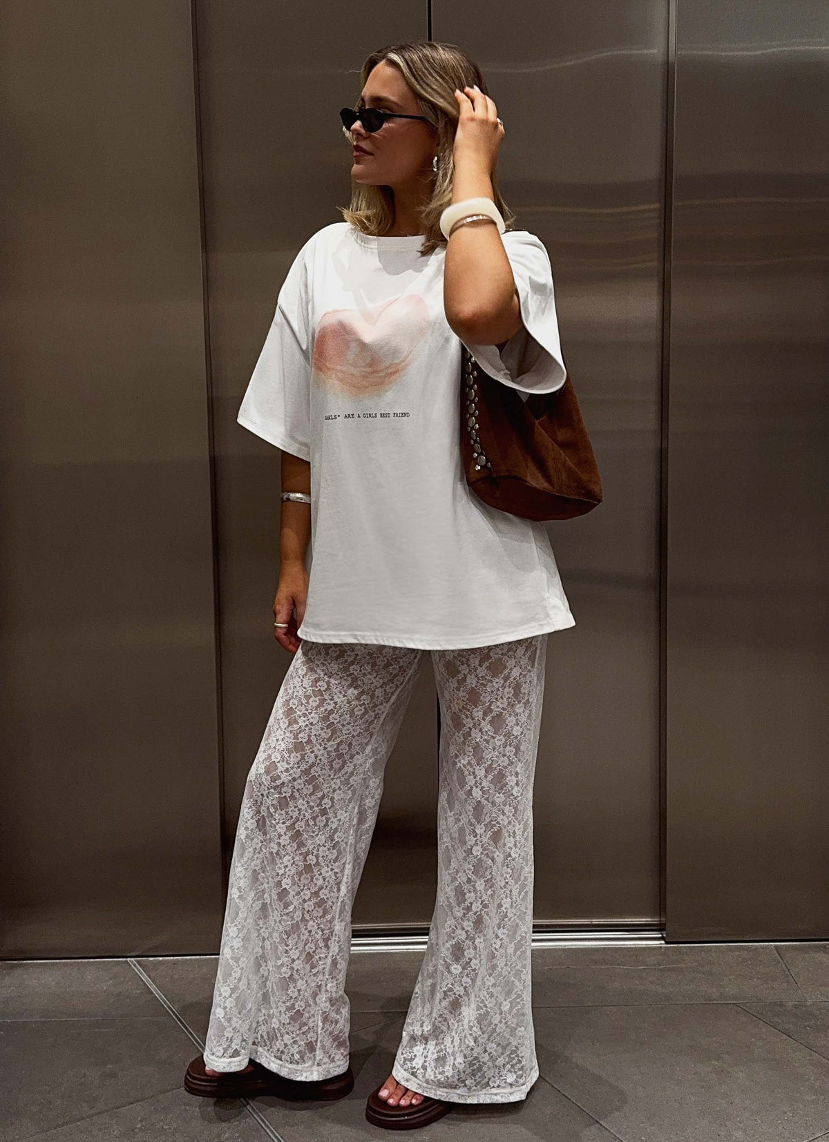 Matcha Lace Pants - White