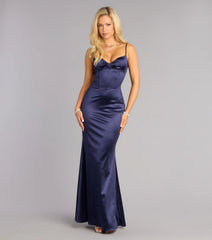 Aven Satin Lace-Up Mermaid Formal Dress