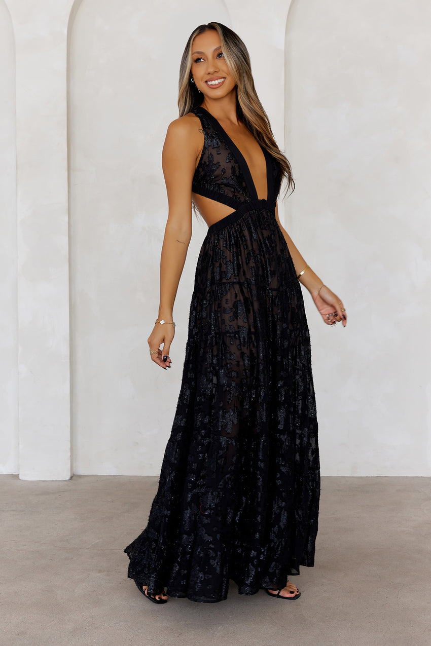 Crystal Cove Maxi Dress Black