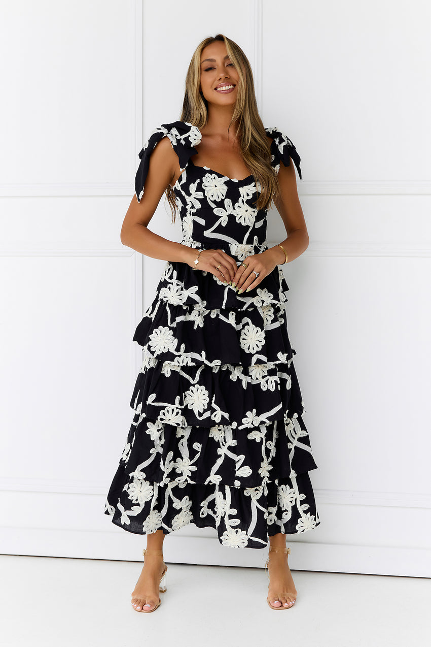 Featherlight Beauty Maxi Dress Black
