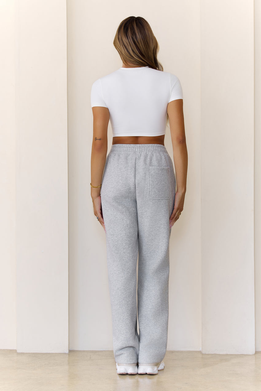 BASE Fleece Straight Leg Sweatpants Grey Marle