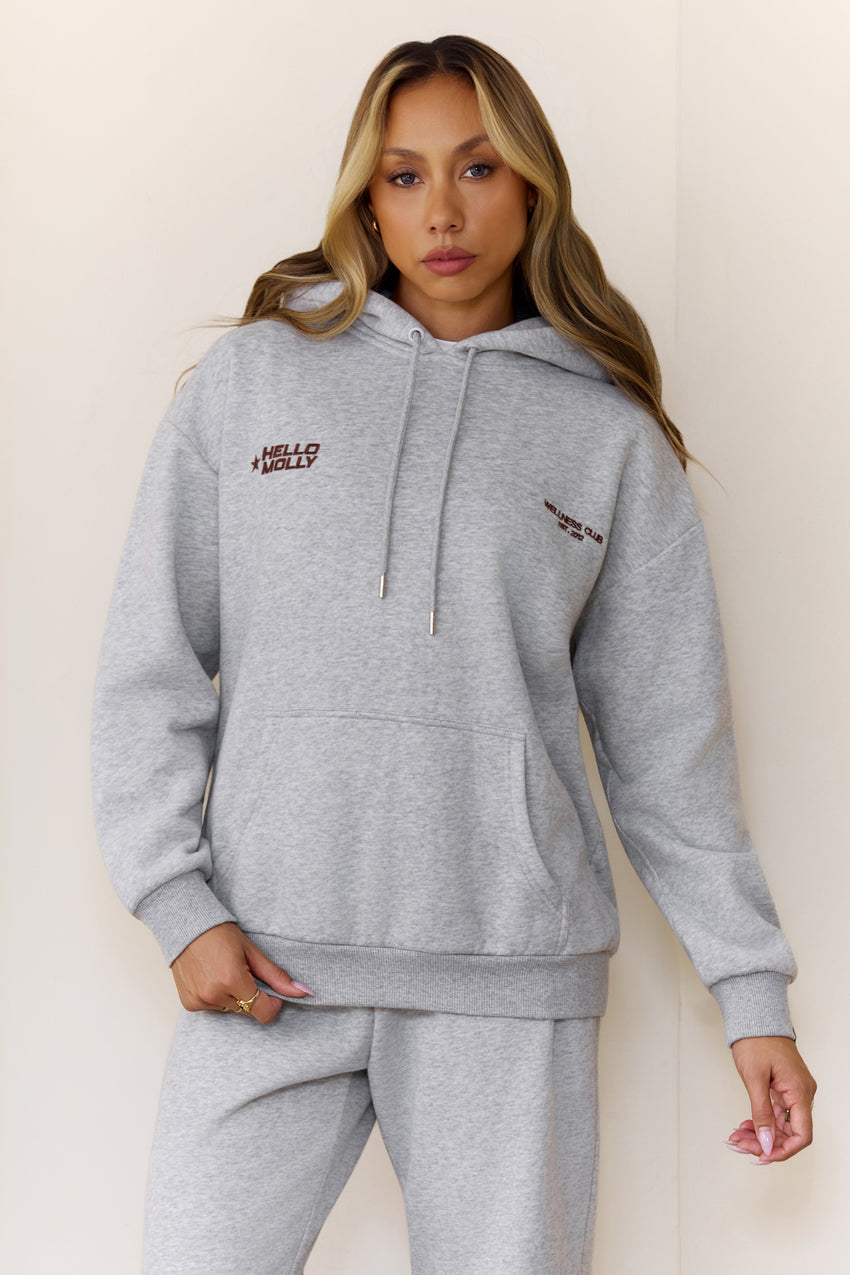 BASE Fleece Slip On Hoodie Grey Marle