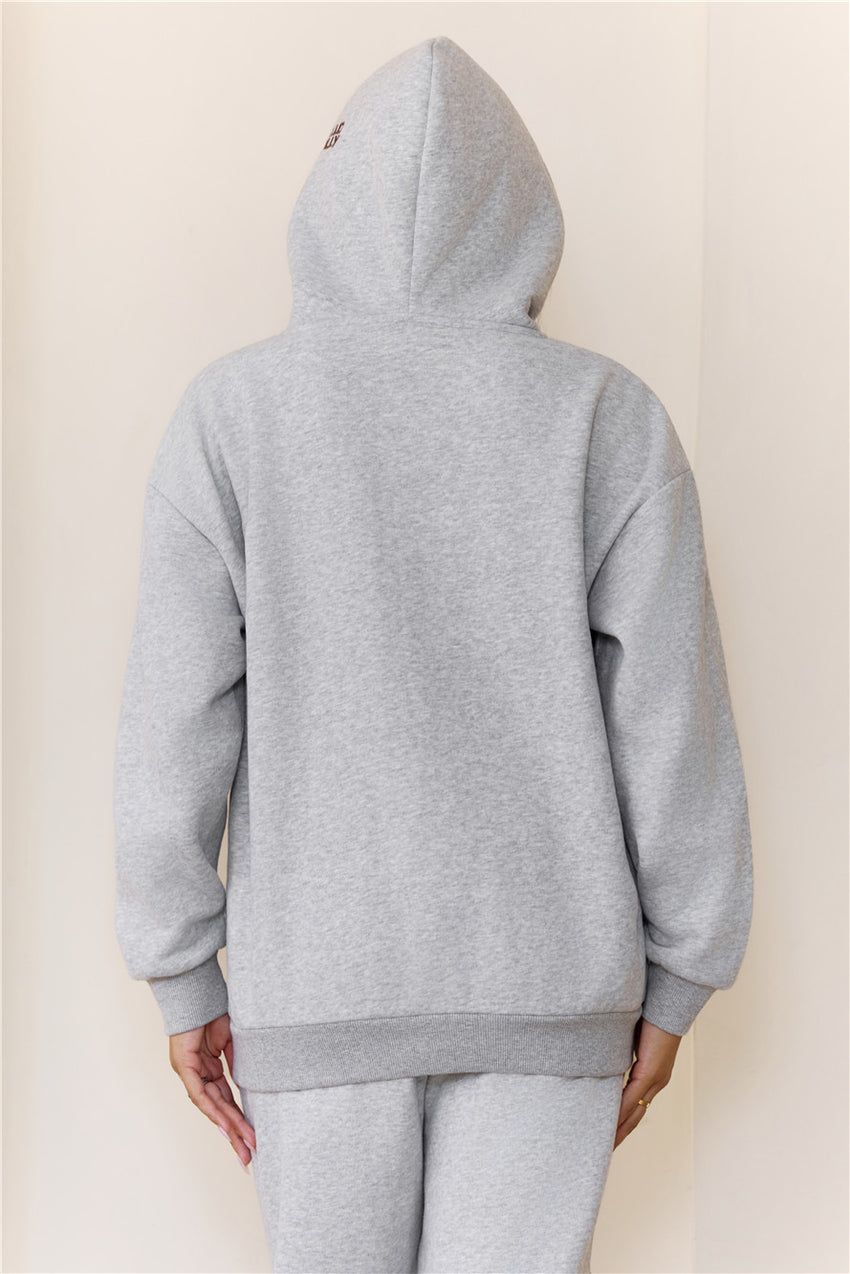 BASE Fleece Slip On Hoodie Grey Marle