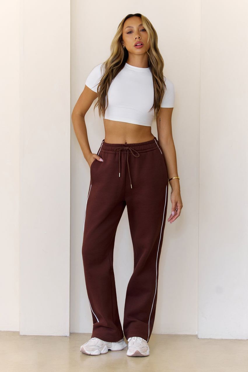 BASE Fleece Straight Leg Sweatpants Brown