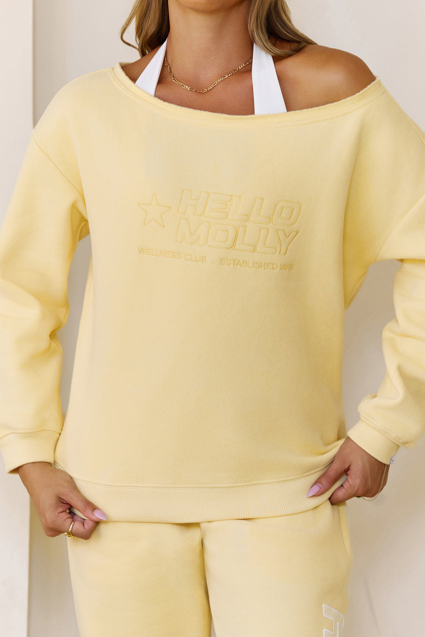 BASE Fleece Off Shoulder Sweatshirt Butter