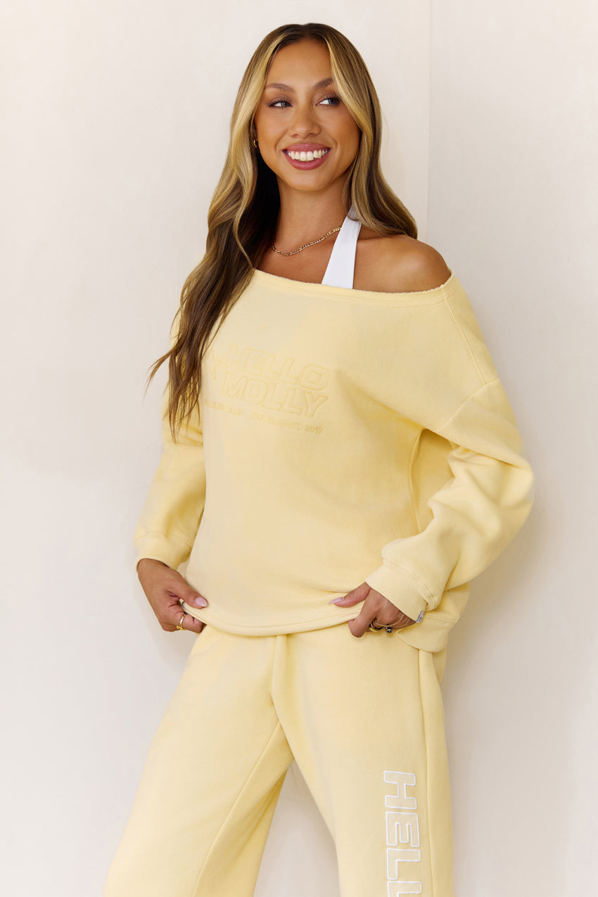 BASE Fleece Off Shoulder Sweatshirt Butter