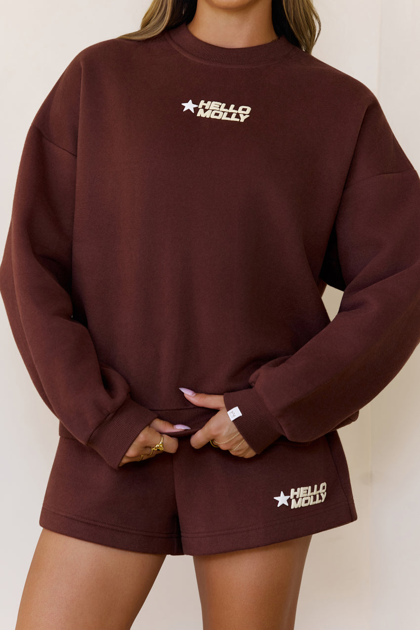 BASE Fleece Round Neck Sweatshirt Brown