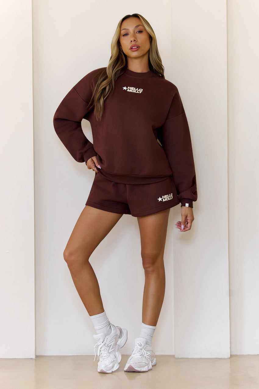 BASE Fleece Round Neck Sweatshirt Brown