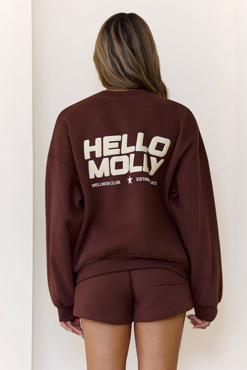 BASE Fleece Round Neck Sweatshirt Brown