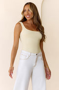 BASE Luxe Rib Everyday Staple Singlet Top Yellow