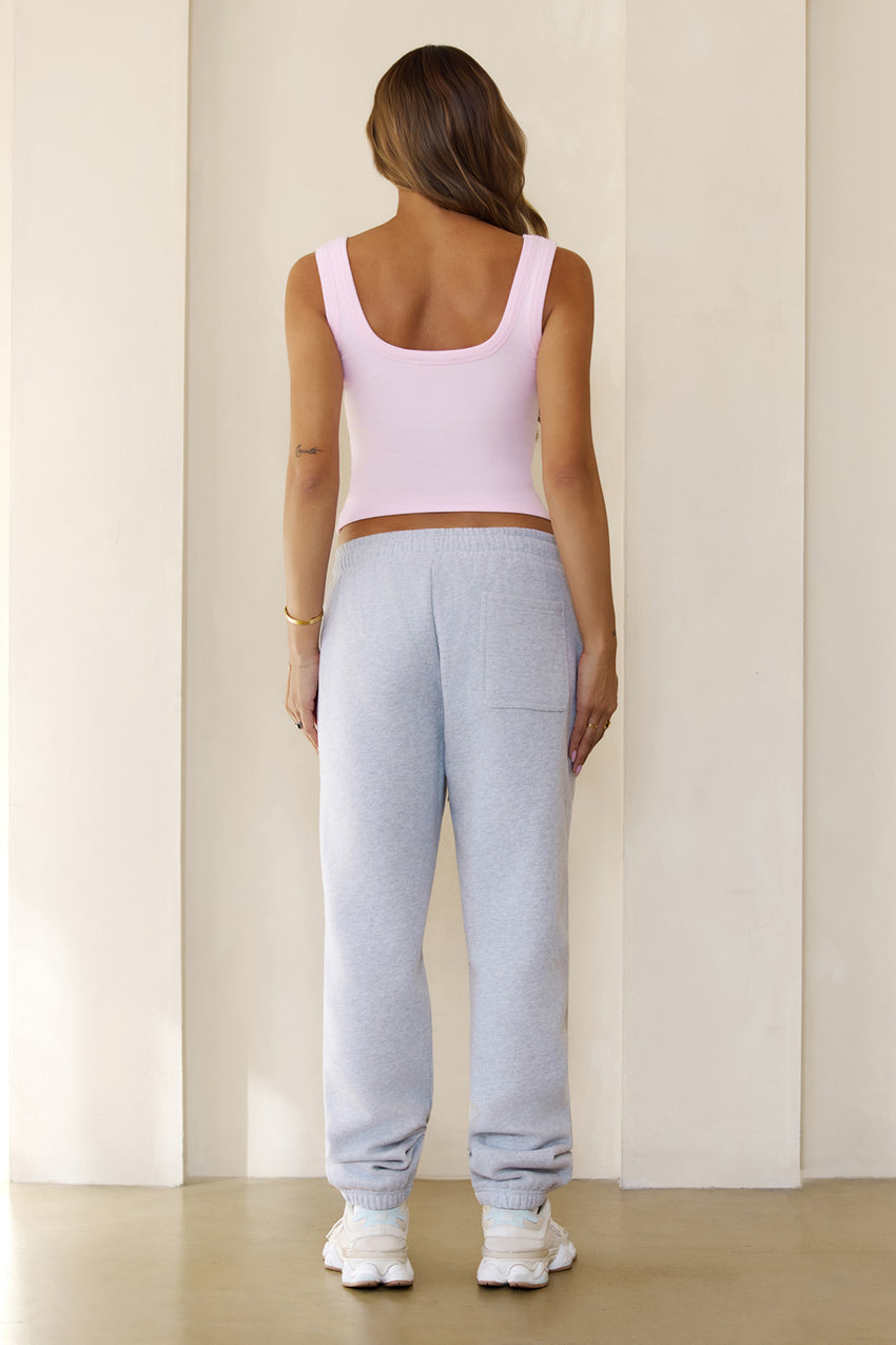 BASE Luxe Rib Thick Strap Tank Top Pink