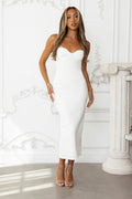 Coastal Luxe Knit Midi Dress White