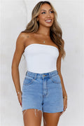 BASE  Longline Strapless Bandeau Top White