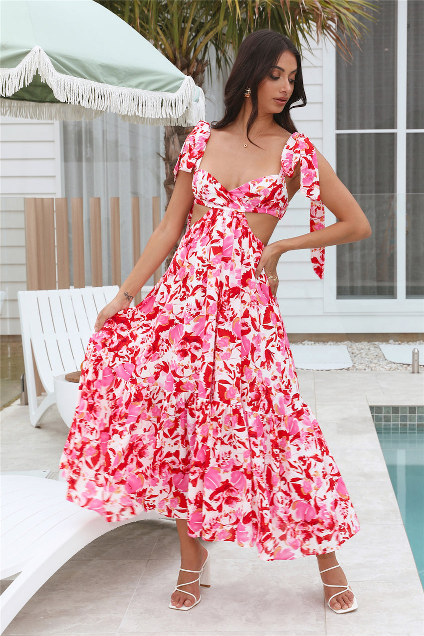 Classy Style Maxi Dress Red