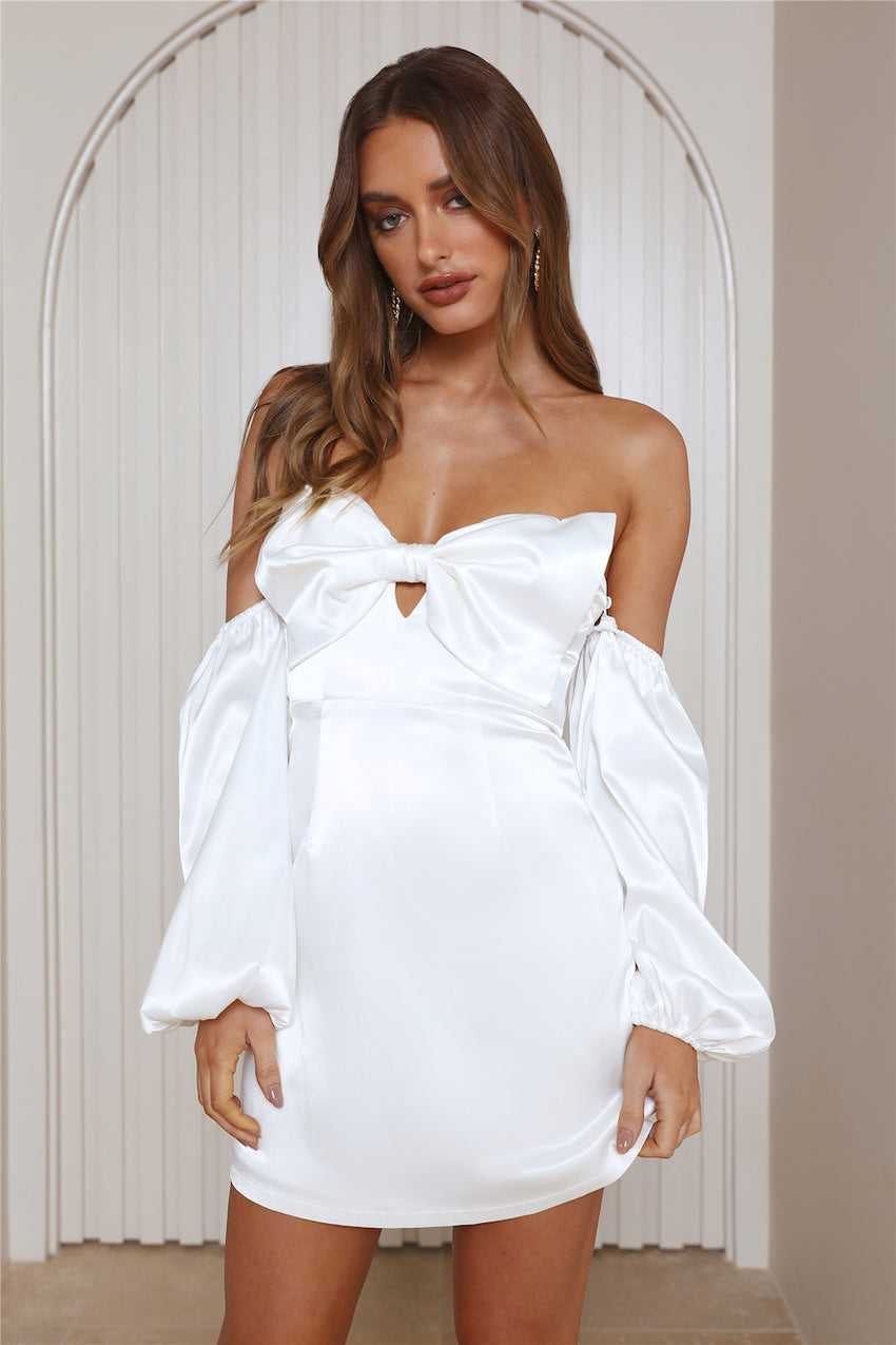 Magical Love Satin Mini Dress White
