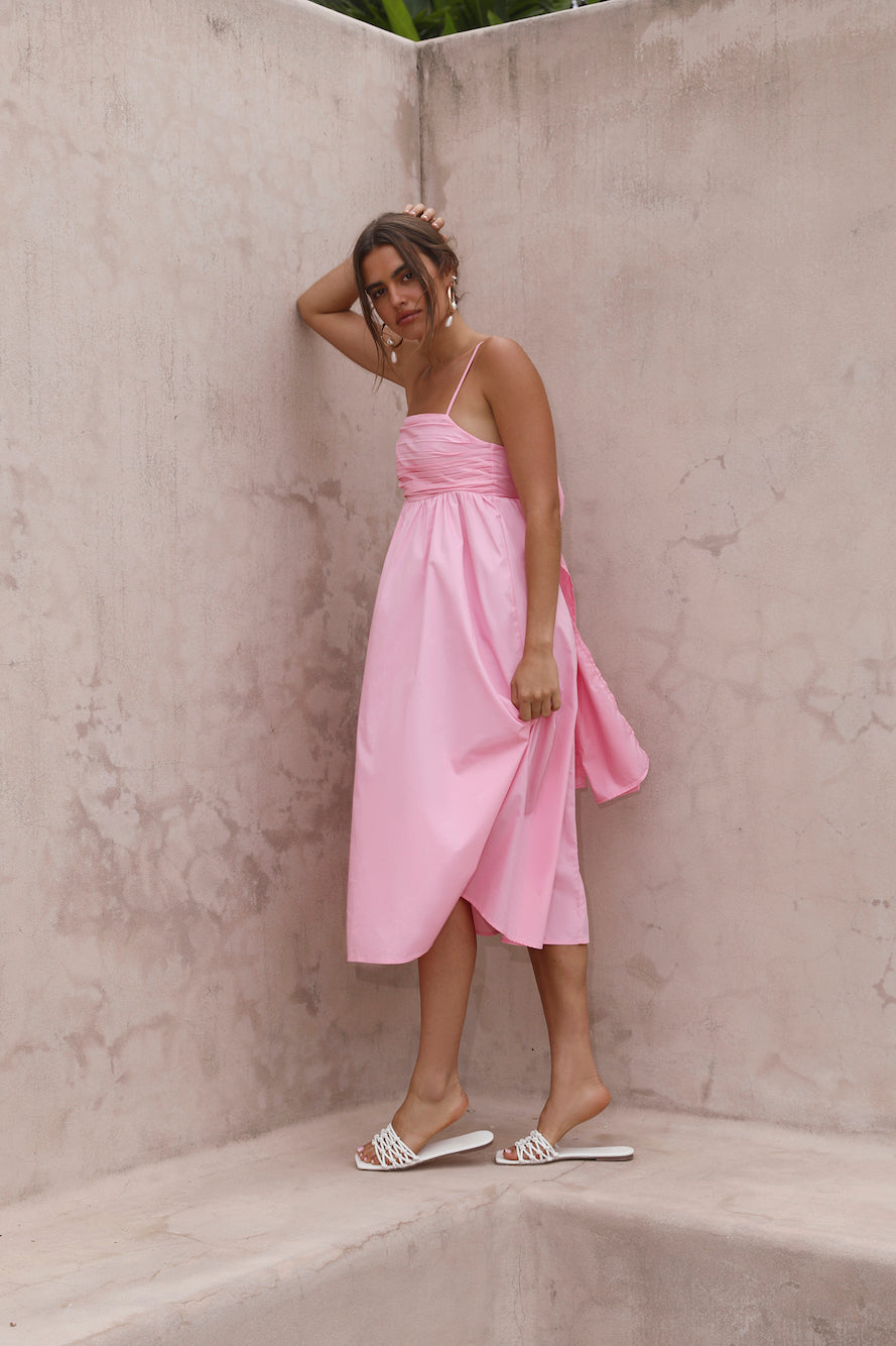 Dreamscapes Midi Dress Pink