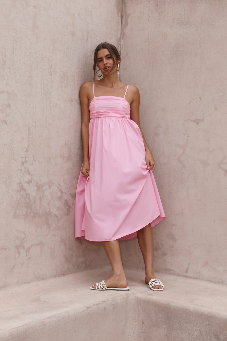 Dreamscapes Midi Dress Pink