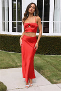 Cool Spritz Midi Skirt Red