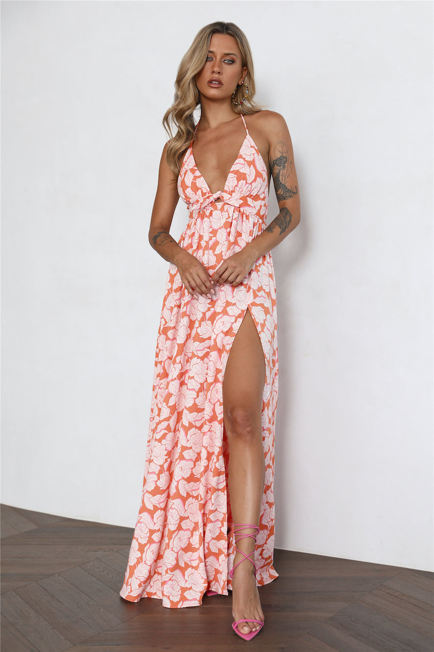 Eternally Evergreen Maxi Dress Orange