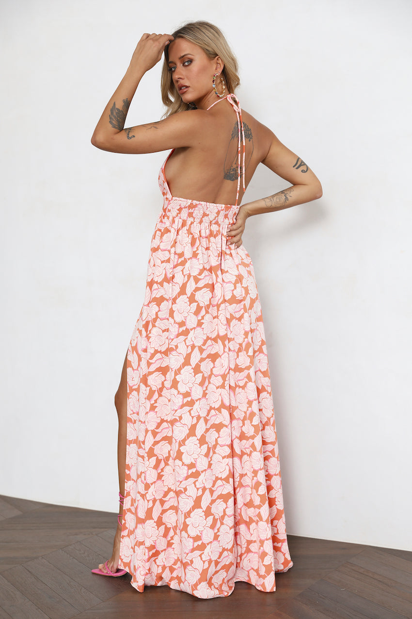 Eternally Evergreen Maxi Dress Orange