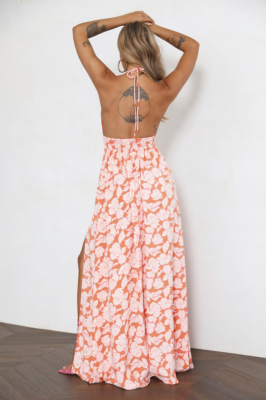 Eternally Evergreen Maxi Dress Orange