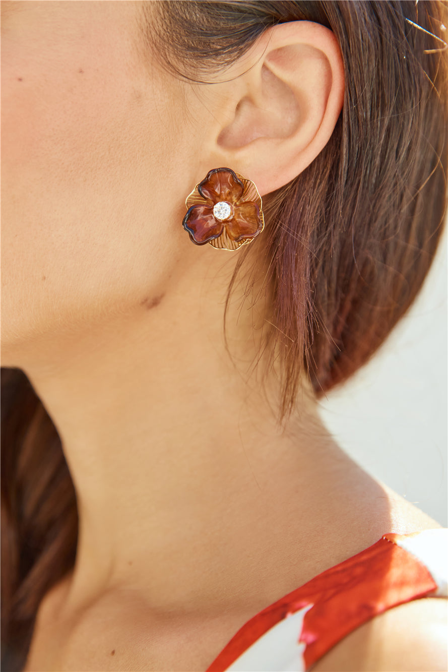 18k Gold Plated Wildflowers Earrings Gold