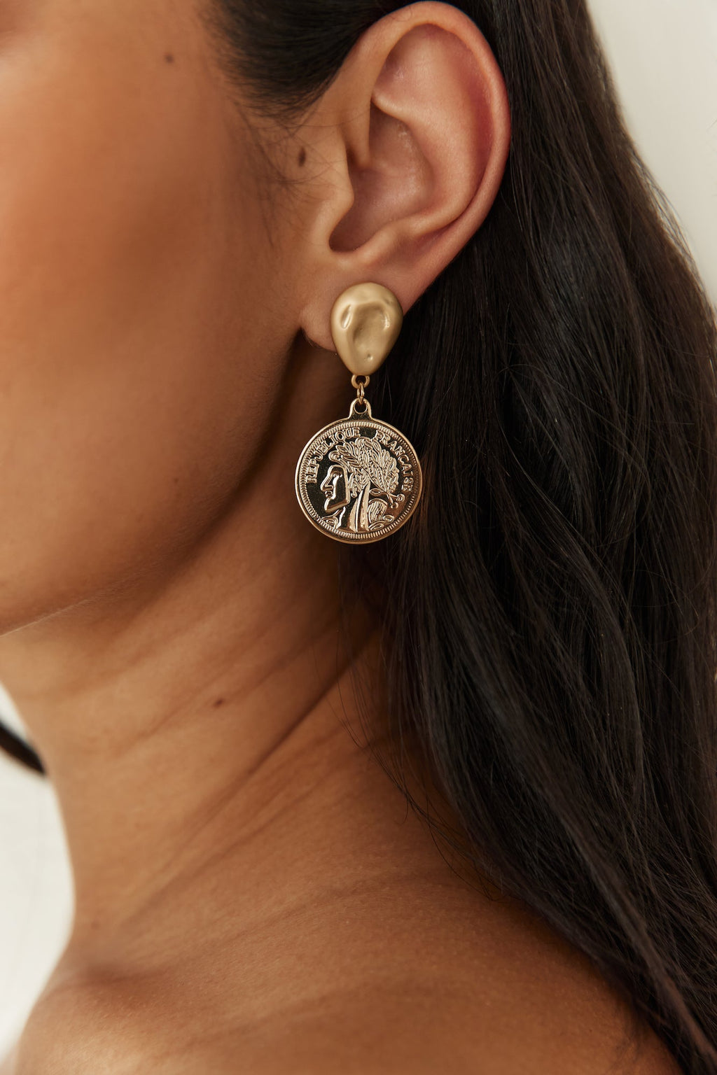 18K Gold Plated Lucky Coin Earrings Gold