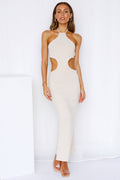 Falling Through Maxi Dress Beige