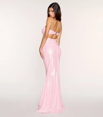 Annika Foiled Glitter Strapless Mermaid Dress