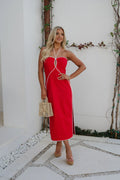 Leon Halter Midi Dress-Red