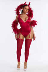Sinfully Sexy 4 Piece Costume Set - Red