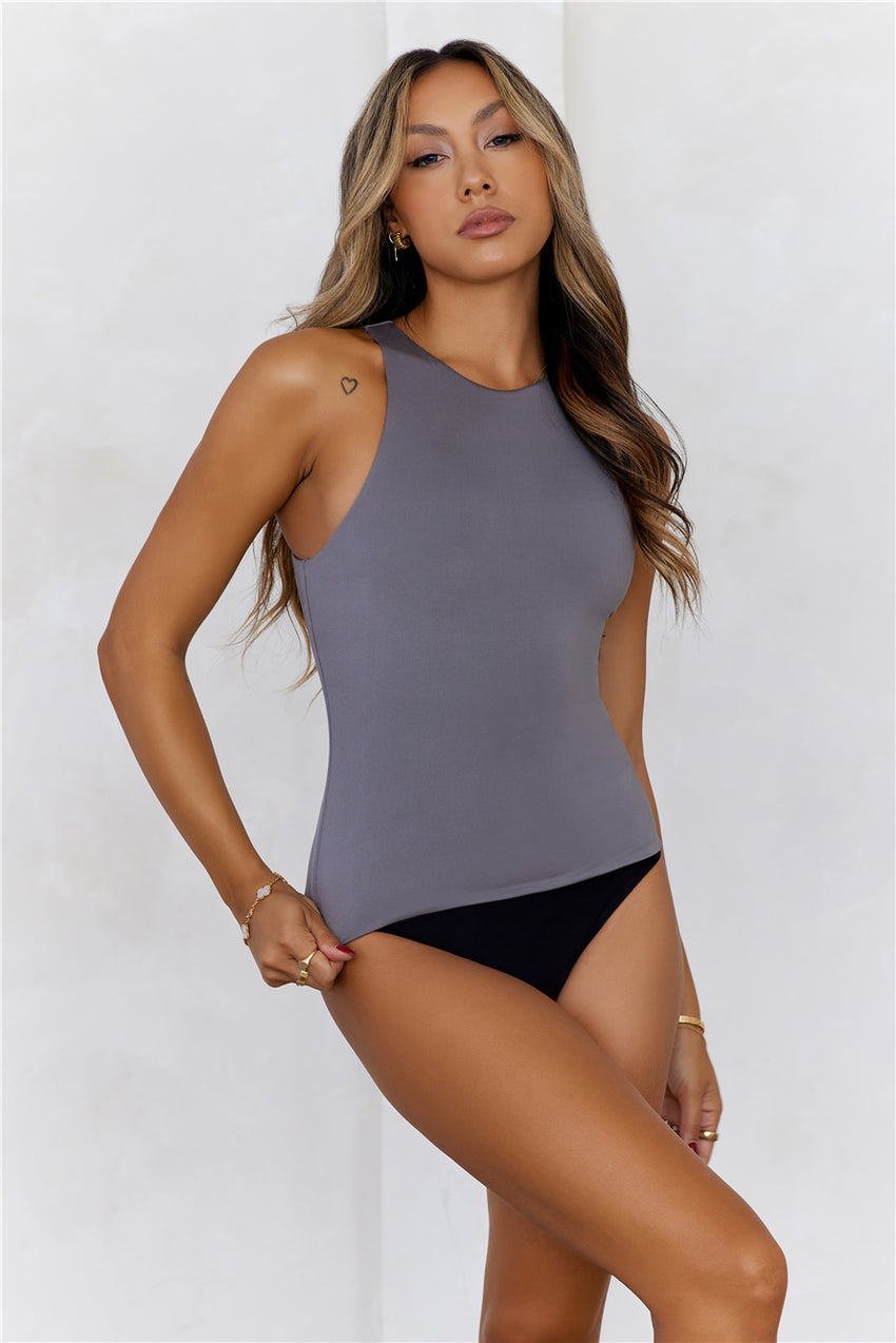 BASE Repeat After Me Tank Top Charcoal