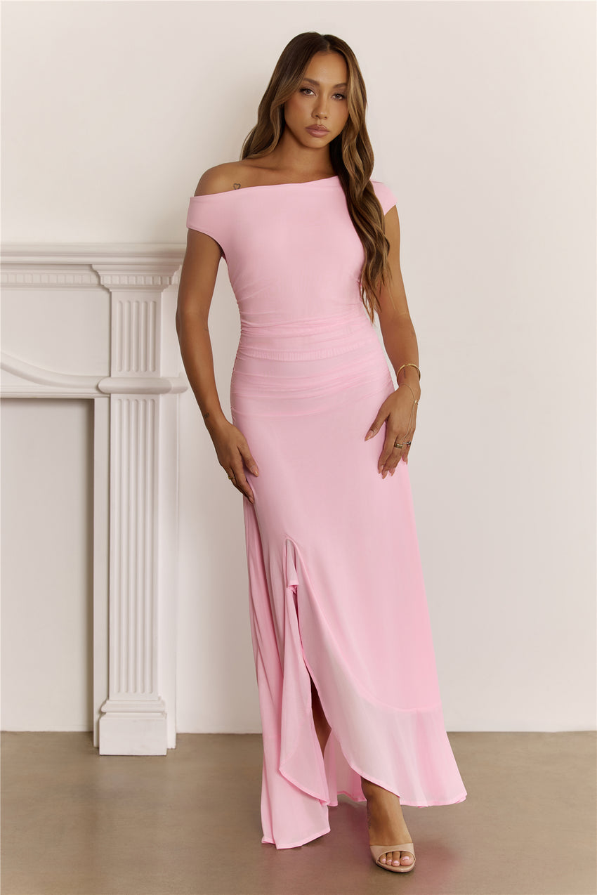 Darling At Dusk Long Sleeve Maxi Dress Pink
