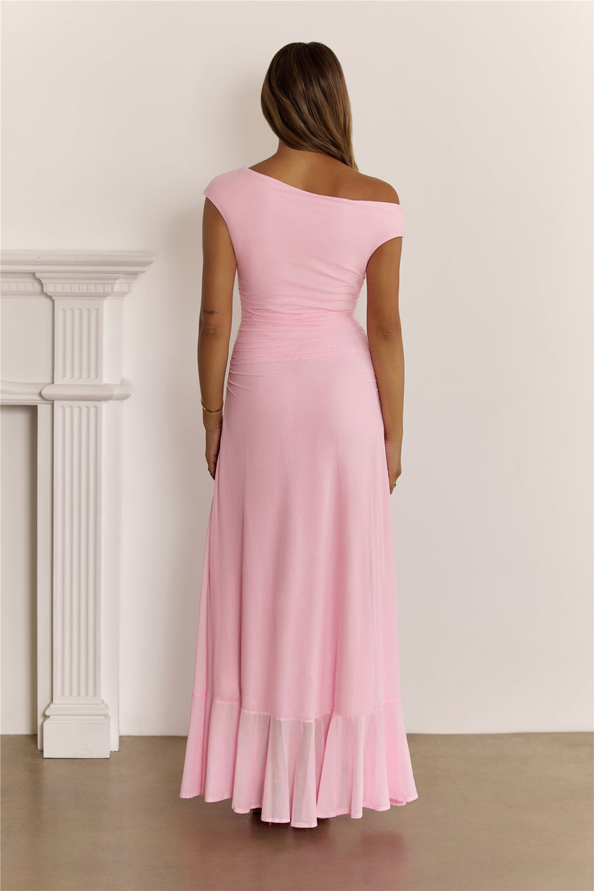 Darling At Dusk Long Sleeve Maxi Dress Pink
