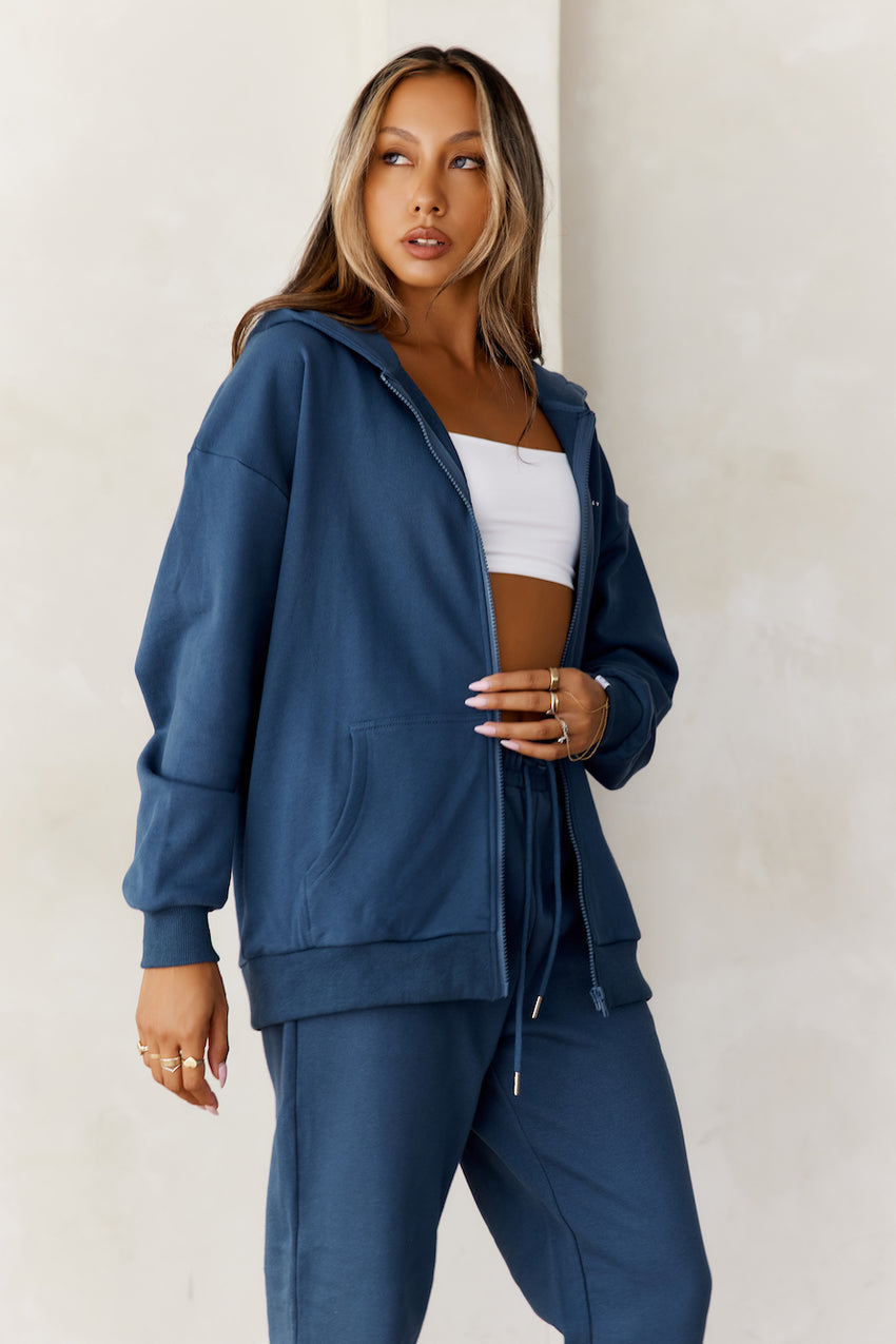 BASE Zip Up Chicago Hoodie Navy