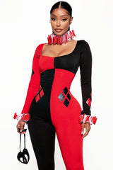 Comic Queen 4 Piece Costume Set - Red/combo