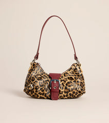 Wild Card Leopard Buckle Shoulder Bag
