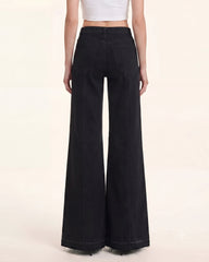 The Rebel Pink Ribbon Split Fray Jeans  - Black