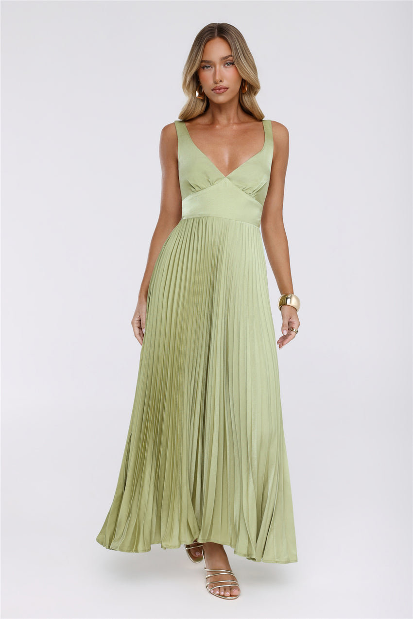 Dazzling Opulence Maxi Dress Lime