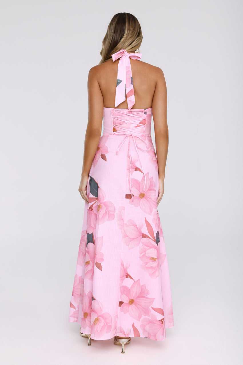 Femme Queen Halter Maxi Dress Pink