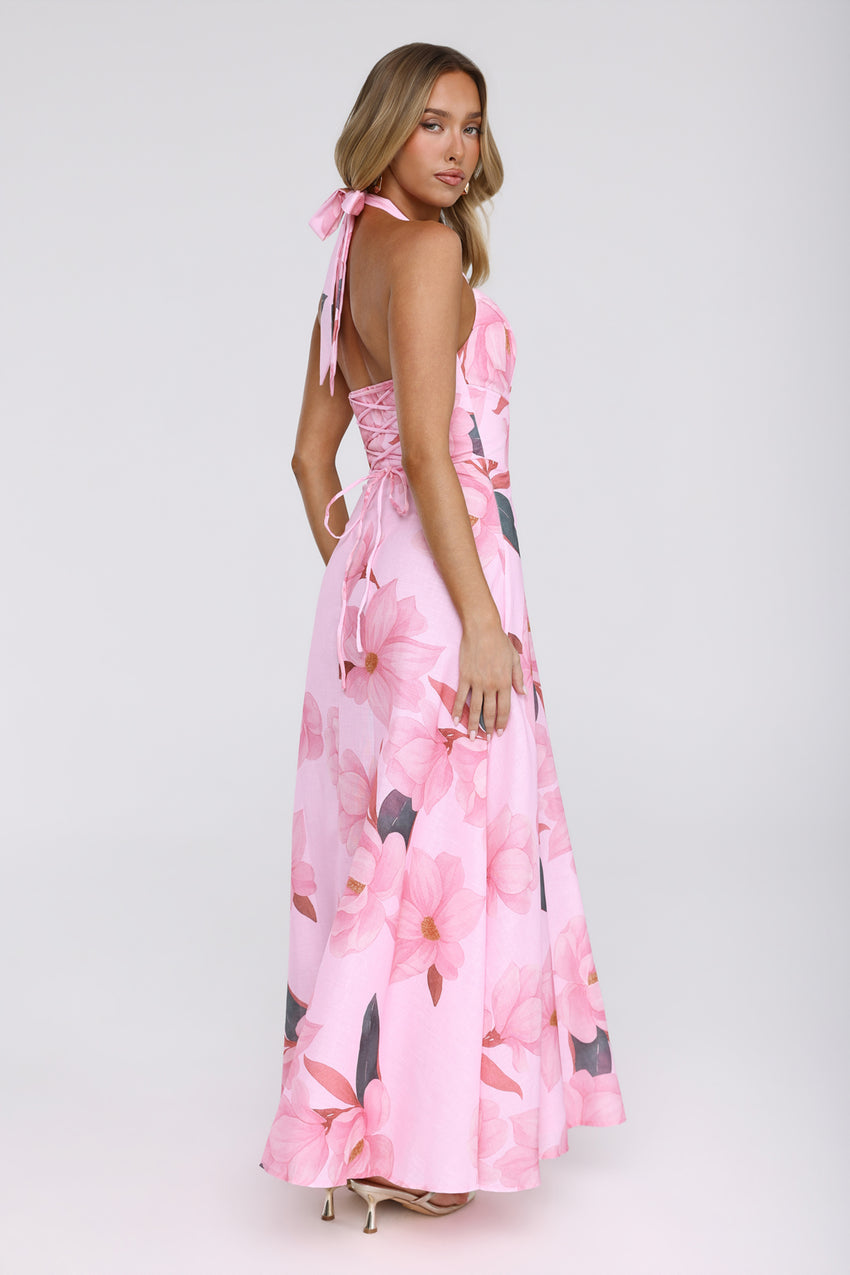 Femme Queen Halter Maxi Dress Pink