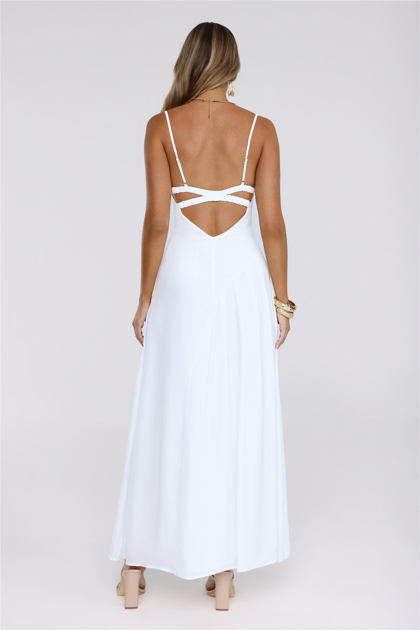 Gilded Whisper Maxi Dress White