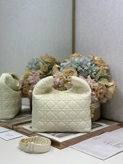 CD Lady Dior Shoulder Bag 27cm Milky White in Sheepskin 155549
