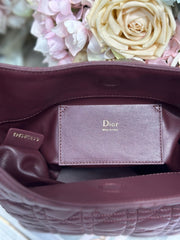 CD Lady Dior Shoulder Bag 27cm Burgundy in Sheepskin 155556