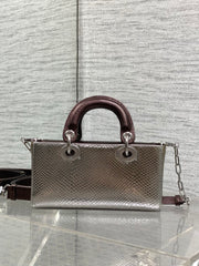 CD Lady D-Joy Bag Metallic Bronze Snakeskin Leather SHW 160003