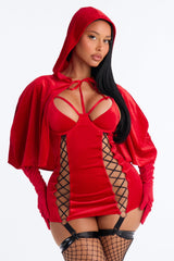Wolf Bait 4 Piece Costume Set - Red