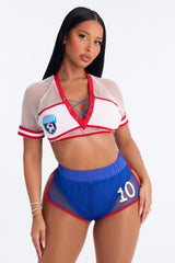 She's The Goal USA 3 Piece Costume Set - Blue/combo