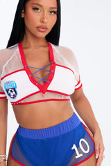 She's The Goal USA 3 Piece Costume Set - Blue/combo