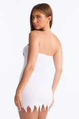Peek A Boo Bodycon Tube Dress Costume - White