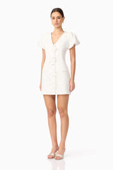 Elysie Blazer Mini Dress in White